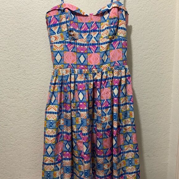 Amanda Uprichard Silk Fit & Flare Printed Dress - Picture 2 of 6